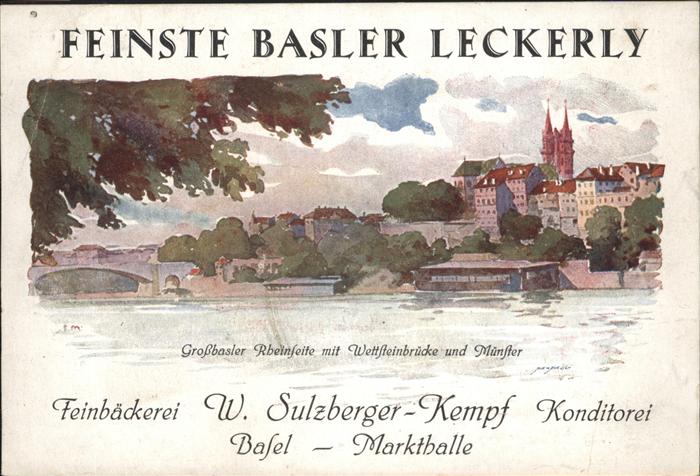 11113824 Basel BS Grossbasel Wettsteinbruecke Muenster Basler Leckerly