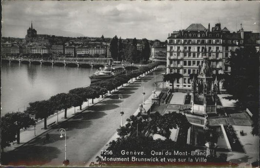 11114353 Geneve GE Quai Mont Blanc Monument Brunswick Schiff