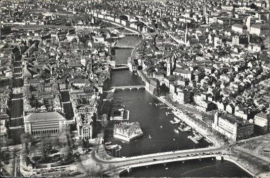 11114556 Zuerich Fliegeraufnahme Bruecke