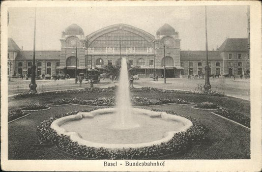 11114619 Basel BS Bundesbahnhof Springbrunnen Strassenbahn