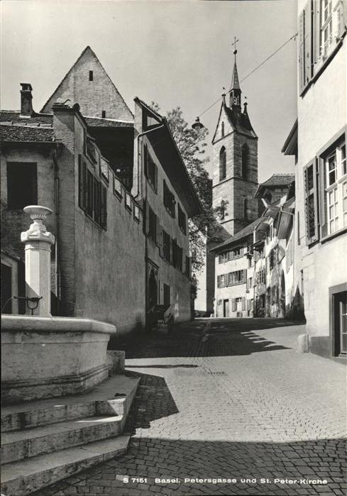 11115069 Basel BS Petersgasse St Peter Kirche Brunnen