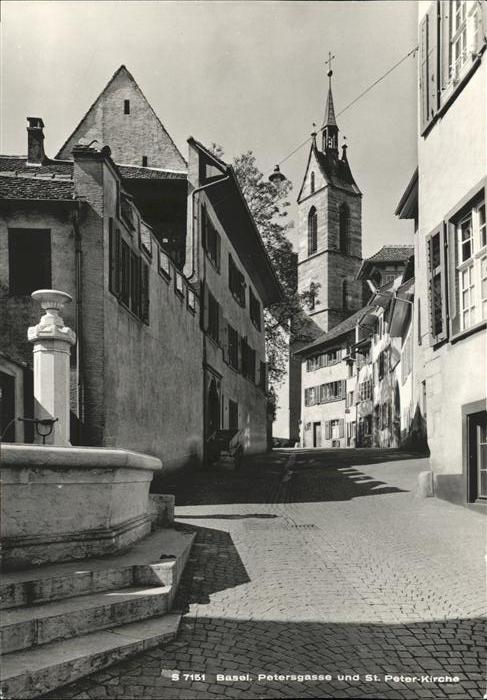 11115089 Basel BS Petersgasse St Peter Kirche Brunnen