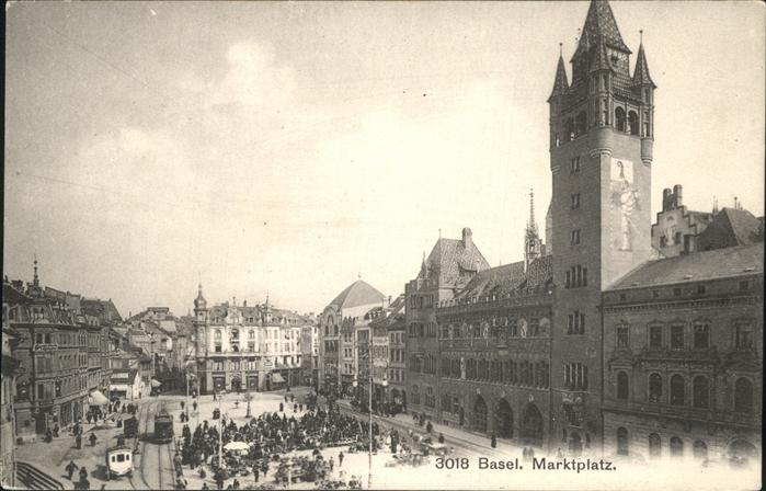 11115407 Basel BS Marktplatz Strassenbahn