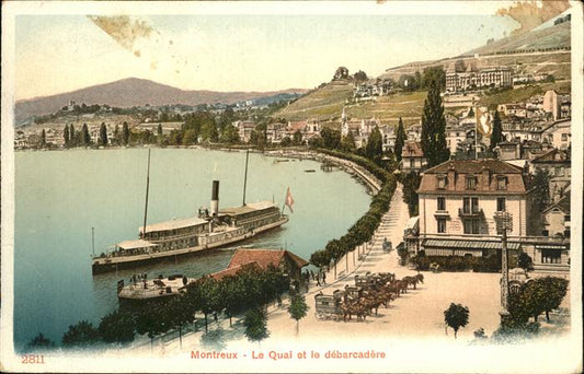 11181245 Montreux VD Quai et le debarcadere, Dampfer Montreux