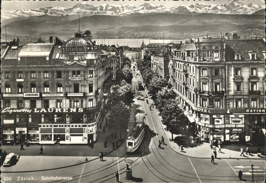 11181455 Zuerich Bahnhofstrasse, Alpen, Strassenbahn Zuerich