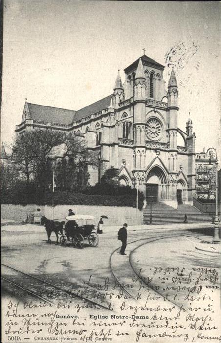 11181763 Geneve GE Genf, Kutsche, Eglise Notre-Dame Geneve