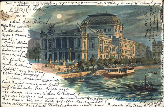 11181904 Zuerich Theater bei Nacht Zuerich