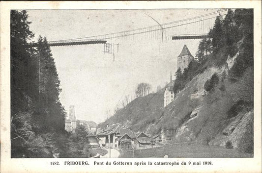 11181906 Fribourg FR catastrophe 9. Mai 1919 Fribourg FR