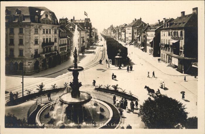 11182572 La Chaux-de-Fonds Springbrunnen Kutsche La Chaux-de-Fonds