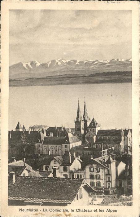 11193993 Neuchatel NE Chateau et les Alpes