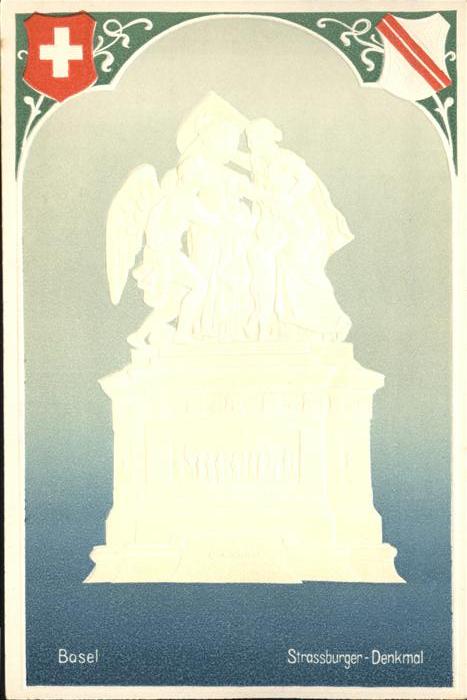 11194610 Basel BS Strassburger Denkmal Praegedruck