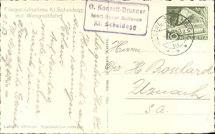 11195592 Kleine Scheidegg Interlaken Fliegeraufnahme