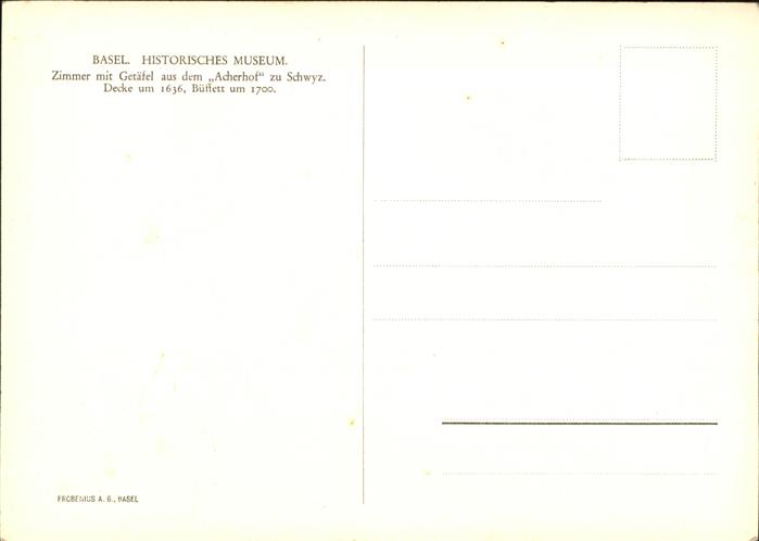 11195870 Basel BS Historisches Museum zimmer Getaefel aus Acherhof