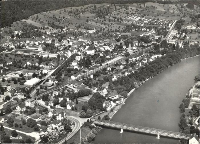 11191767 Zurzach Fliegeraufnahme  Bruecke