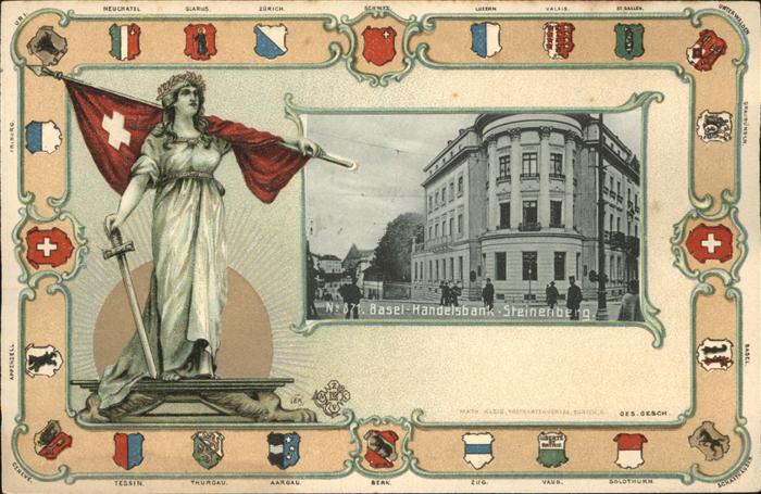 11191907 Basel BS Handelsbank Steinenberg Praegedruck