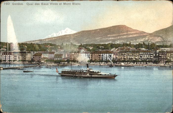 11199000 Geneve GE Quai Dampfschiff Mont Blanc