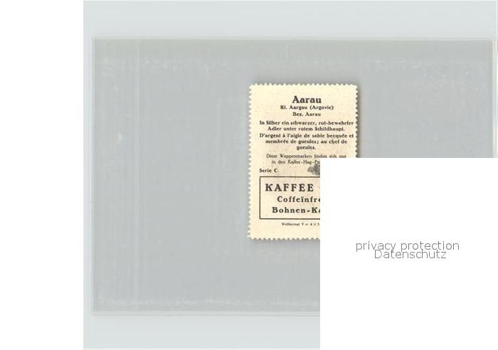 11667104 Aarau AG Briefmarke Wappen Kaffee Hag