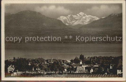 11664258 Morges Vue generale Lac Leman et le Mont Blanc