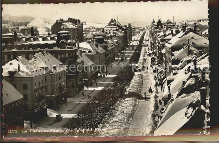 11664396 La Chaux-de-Fonds Rue Léopold Robert en hiver La Chaux-de-Fonds