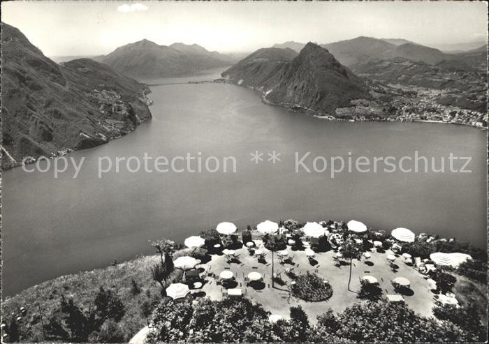 71822523 Lago di Lugano TI mit Monte Bre von der Kulm Terrasse