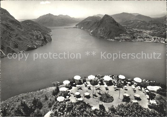 71822523 Lago di Lugano TI mit Monte Bre von der Kulm Terrasse