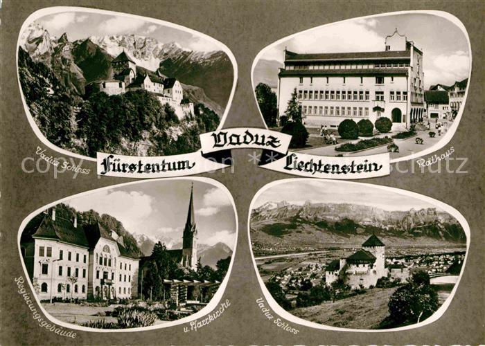 72700732 Vaduz Schloss Rathaus Regierungsgebaeude Pfarrkirche