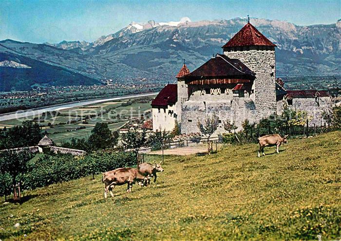 72748205 Vaduz Schloss Residenz Fuerst von Liechtenstein Panorama Rheintal