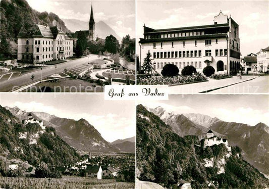 72822961 Vaduz Kirche Platz Burg Teilansicht