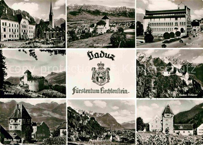 72831693 Vaduz Regierungsgebaeude Pfarrkirche Rathaus Schloss Rotes Haus