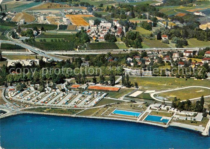 12842378 Morges Vue aerienne Camping Piscine