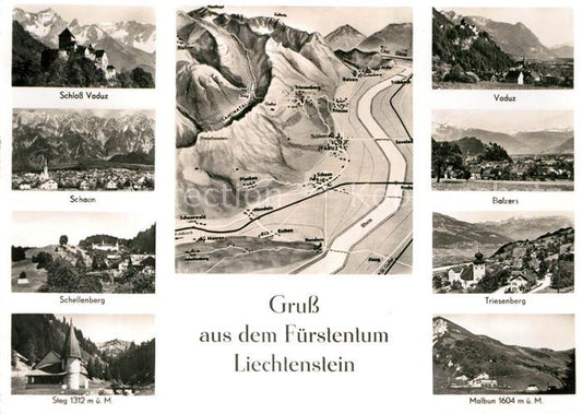 72952086 Vaduz und weitere Staedte im Fuerstentum Liechtenstein Alpenpanorama