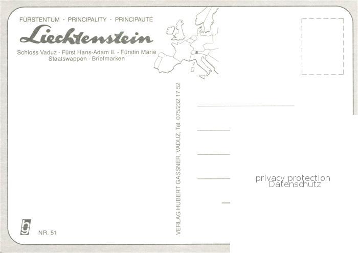 72989786 Liechtenstein  Schloss Vaduz Staatswappen Briefmarken Motive