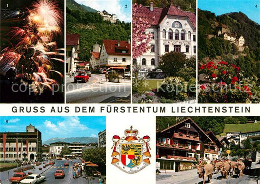 73021121 Liechtenstein  Feuerwerk Schloss Vaduz Regierungsgebaeude