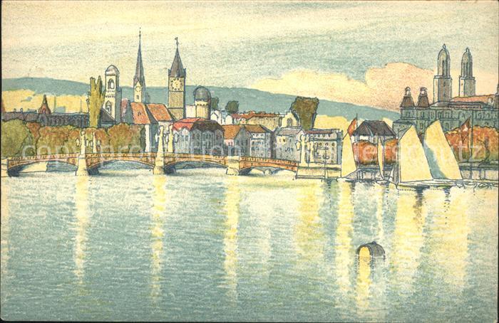 11902716 Zuerichsee vue partielle carte de l'artiste Zuerich