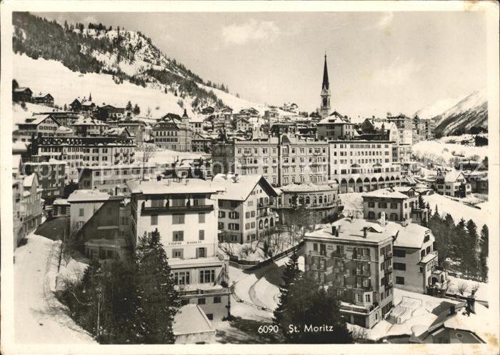 11901210 St Moritz Dorf GR Vue du domaine de sports d'hiver de St Moritz