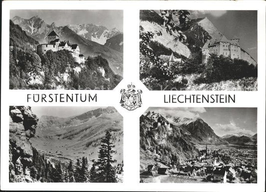 71938025 Liechtenstein  Schloss Vaduz mit Falknis Schloss Gutenberg Ortsansicht