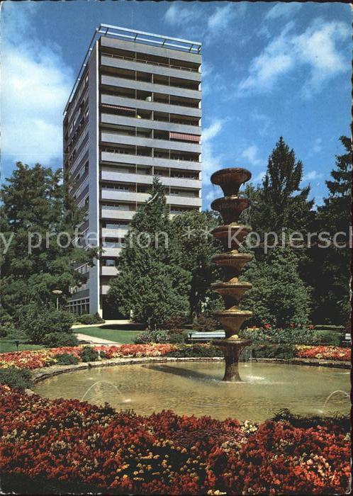 11946735 Biel Bienne Hochhaus und Stadtgarten Brunnen