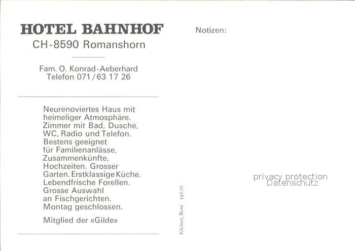 12001196 Romanshorn TG Hotel Bahnhof Gastraum