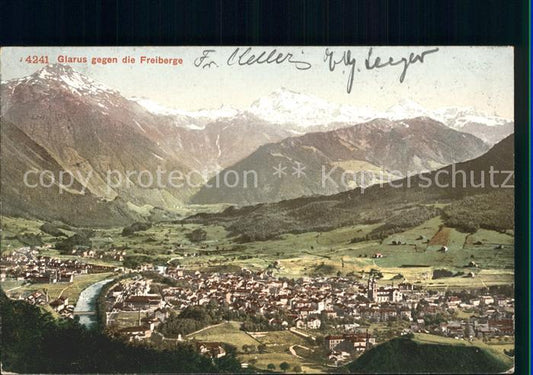 12063821 Glarus GL Panorama mit Freibergen