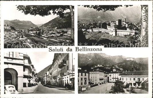 12124643 Bellinzona Totalansicht Schloss Dorfpartie