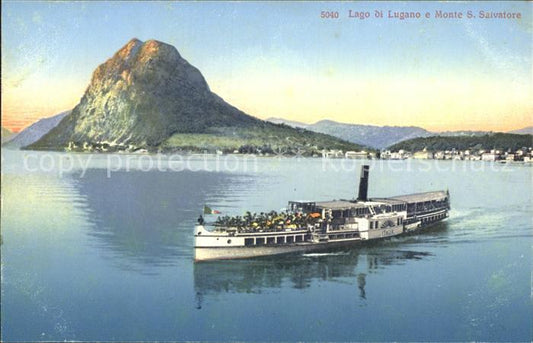 72139406 Lago di Lugano TI e Monte San Salvatore Dampfer