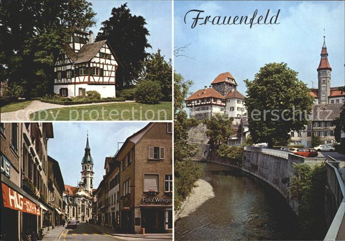 12223849 Frauenfeld Guggehuerli Schloss mit Murg Zuercherstrasse mit Kirche