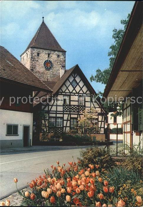 12236999 Kaiserstuhl AG Alte Haeuser Uhrturm