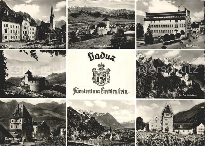 72293249 Vaduz Schloss Rathaus rotes Haus