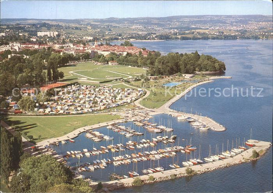 12314248 Morges Camping TCS au bord du Lac de Geneve Port vue aerienne