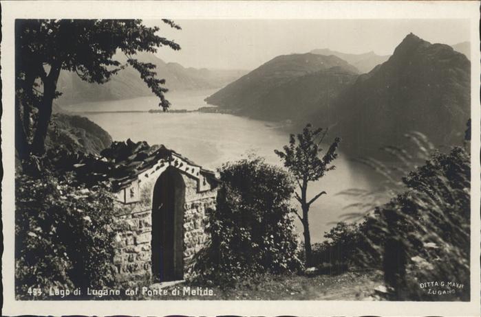 71294194 Lago di Lugano TI col Ponte di Melide