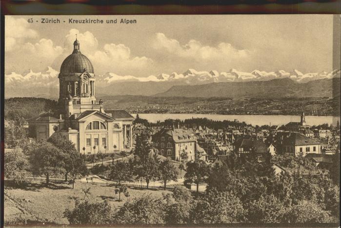 11294554 Zuerich Kreuzkirche Alpen See