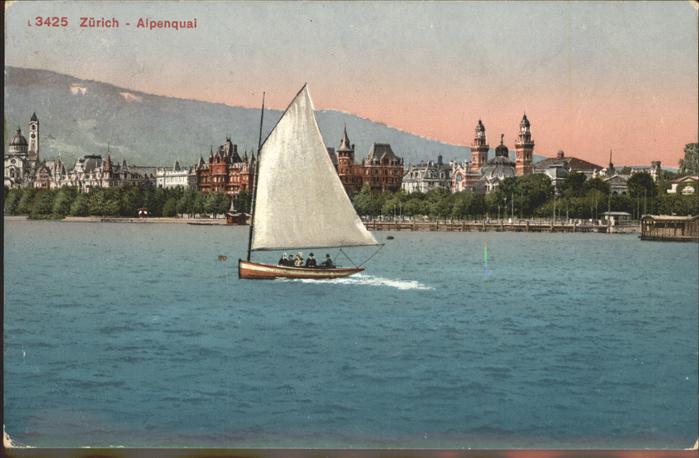 11294557 Zuerich Alpenquai Segelboot