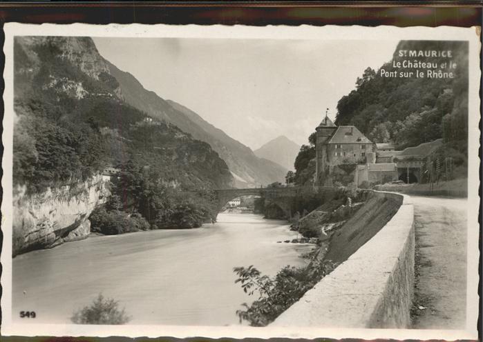 11303318 St Moritz GR Le Château et le Pont sur le Rhône Saint-Moritz