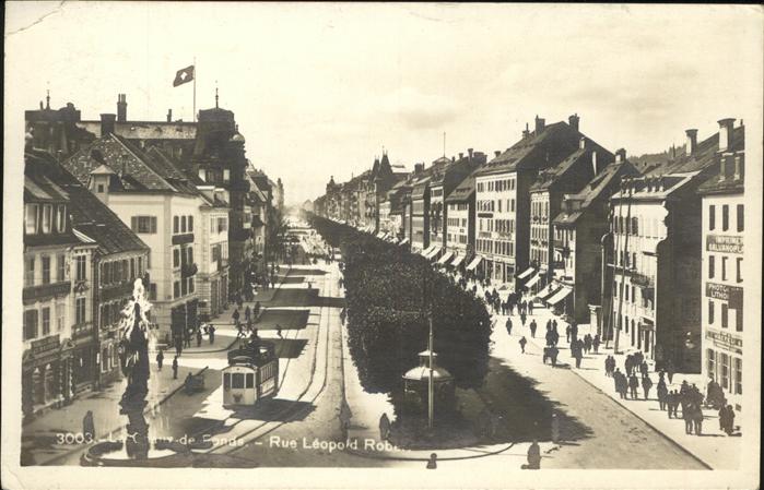 11318416 La Chaux-de-Fonds Rue Leopold Robert Strassenbahn